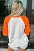Weekend Vibe Color Block Raglan Sleeve Loose Fit Casual Top